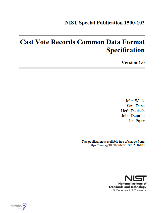 Cast Vote Records Common Data Format Specification